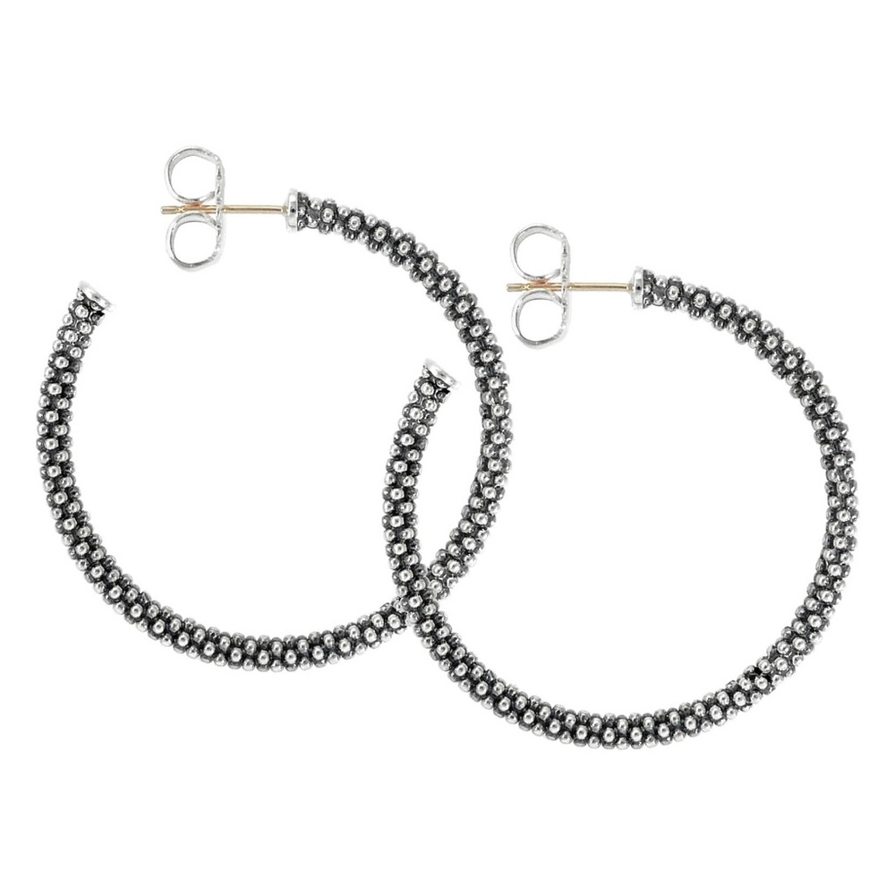 LAGOS Medium Caviar Hoop Earrings